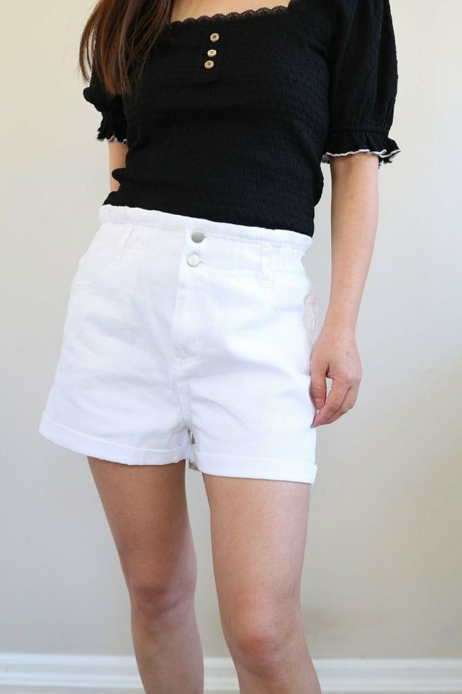 Skirts& Shorts * | 2Ne1 Apparel New Arrivals Petite White Denim Shorts