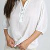 Tops & Sweaters * | Perseption Petite Relaxed Fit V Neck Top