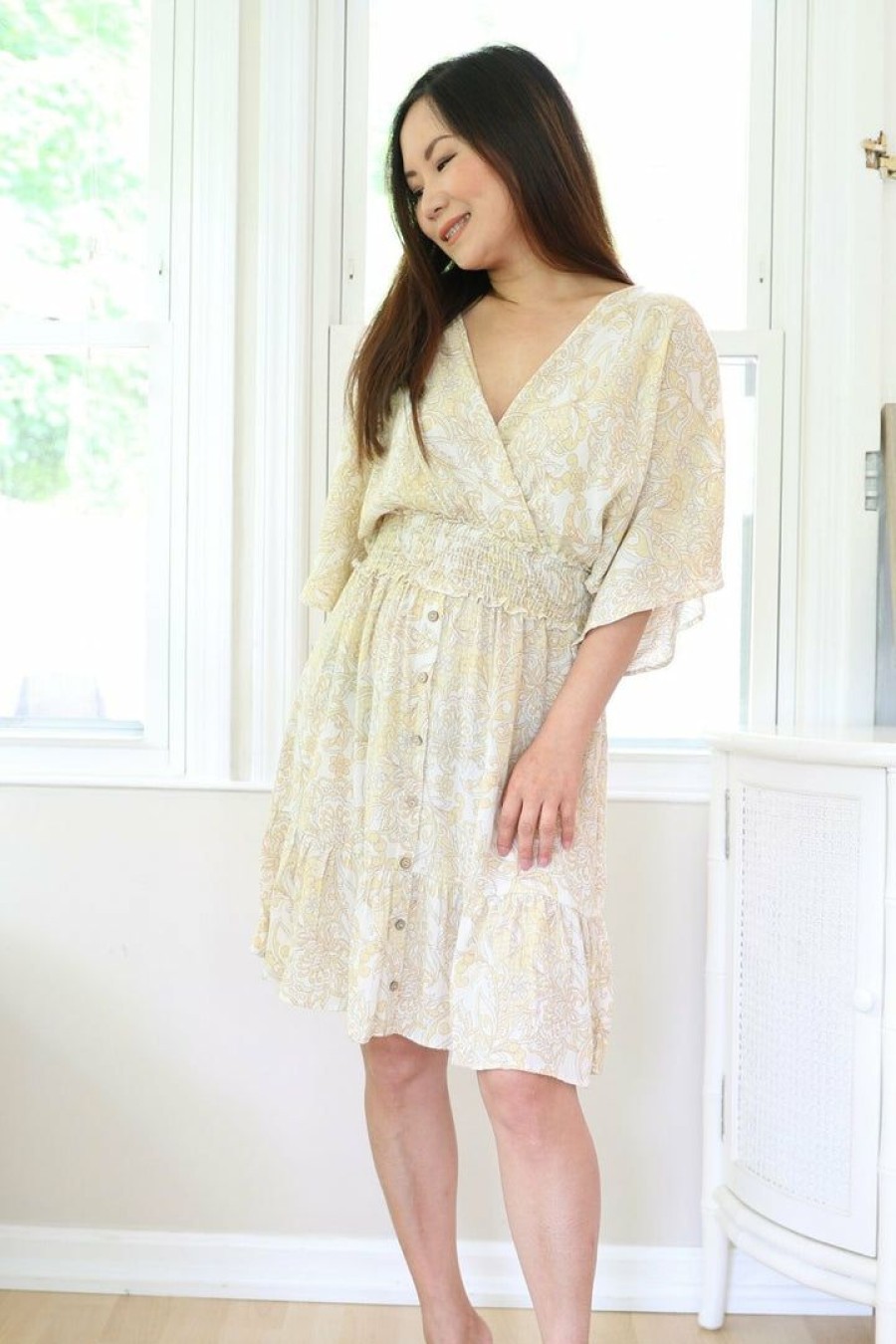 Dresses * | Gilli Petite Kimono Sleeve Button Down Dress New Arrivals