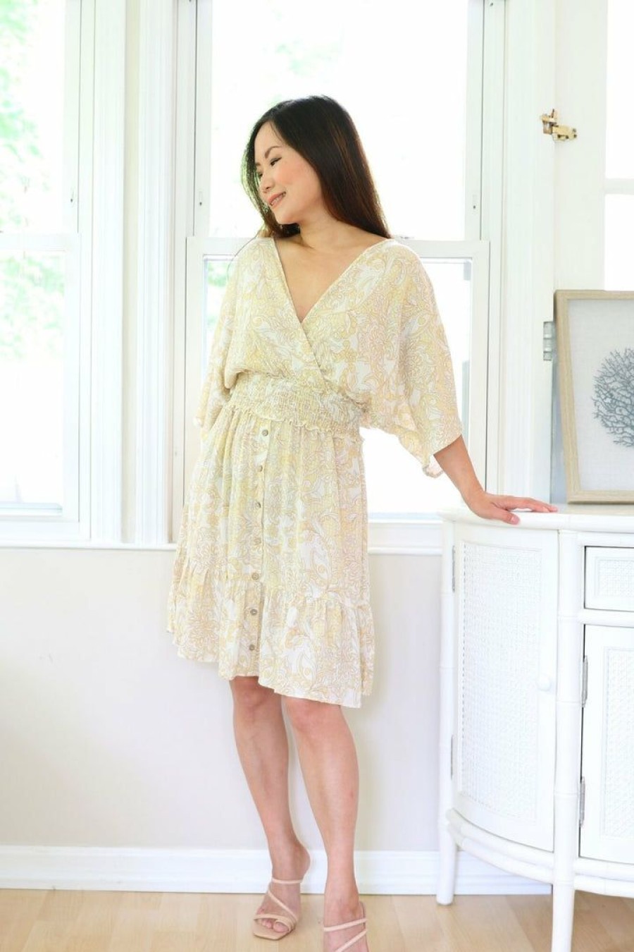 Dresses * | Gilli Petite Kimono Sleeve Button Down Dress New Arrivals