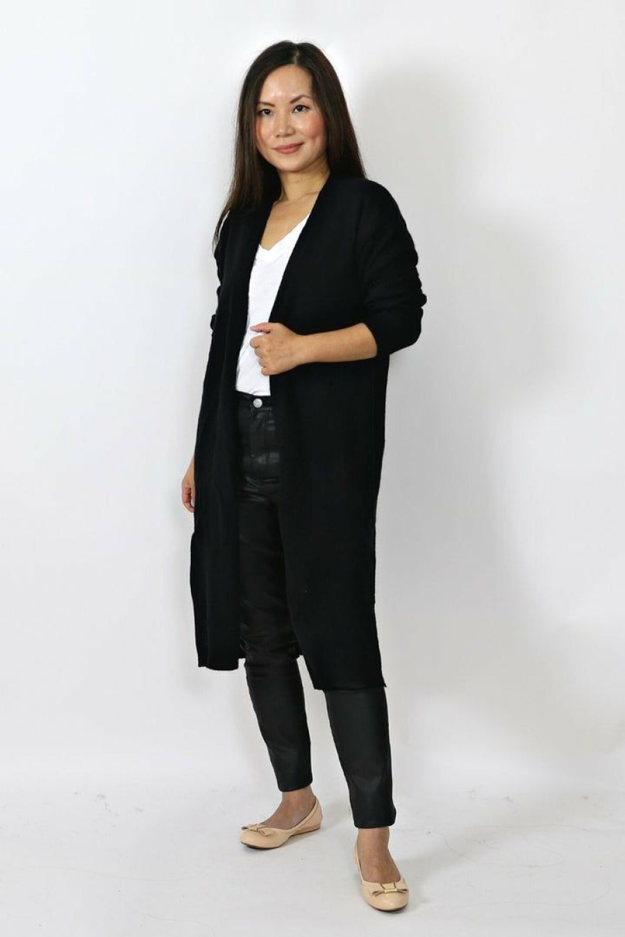 Tops & Sweaters * | Love Tree Relaxed Fit Long Sleeve Cardigan (Black) Tops & Sweaters