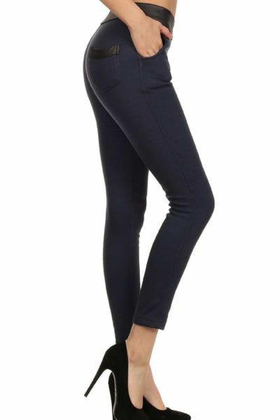 Jeans & Pants * | Petite Dressing Vera High Rise Petite Fleece Lined Jegging (Black) 24 Inseam Jeans & Pants