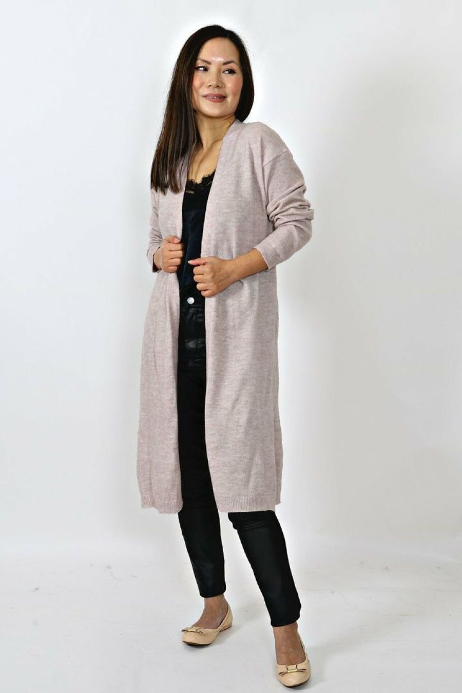 Tops & Sweaters * | Love Tree Relaxed Fit Long Sleeve Cardigan (Pink) Tops & Sweaters