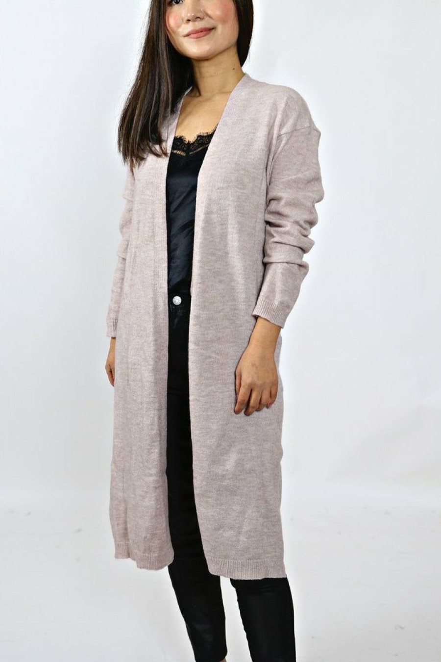 Tops & Sweaters * | Love Tree Relaxed Fit Long Sleeve Cardigan (Pink) Tops & Sweaters