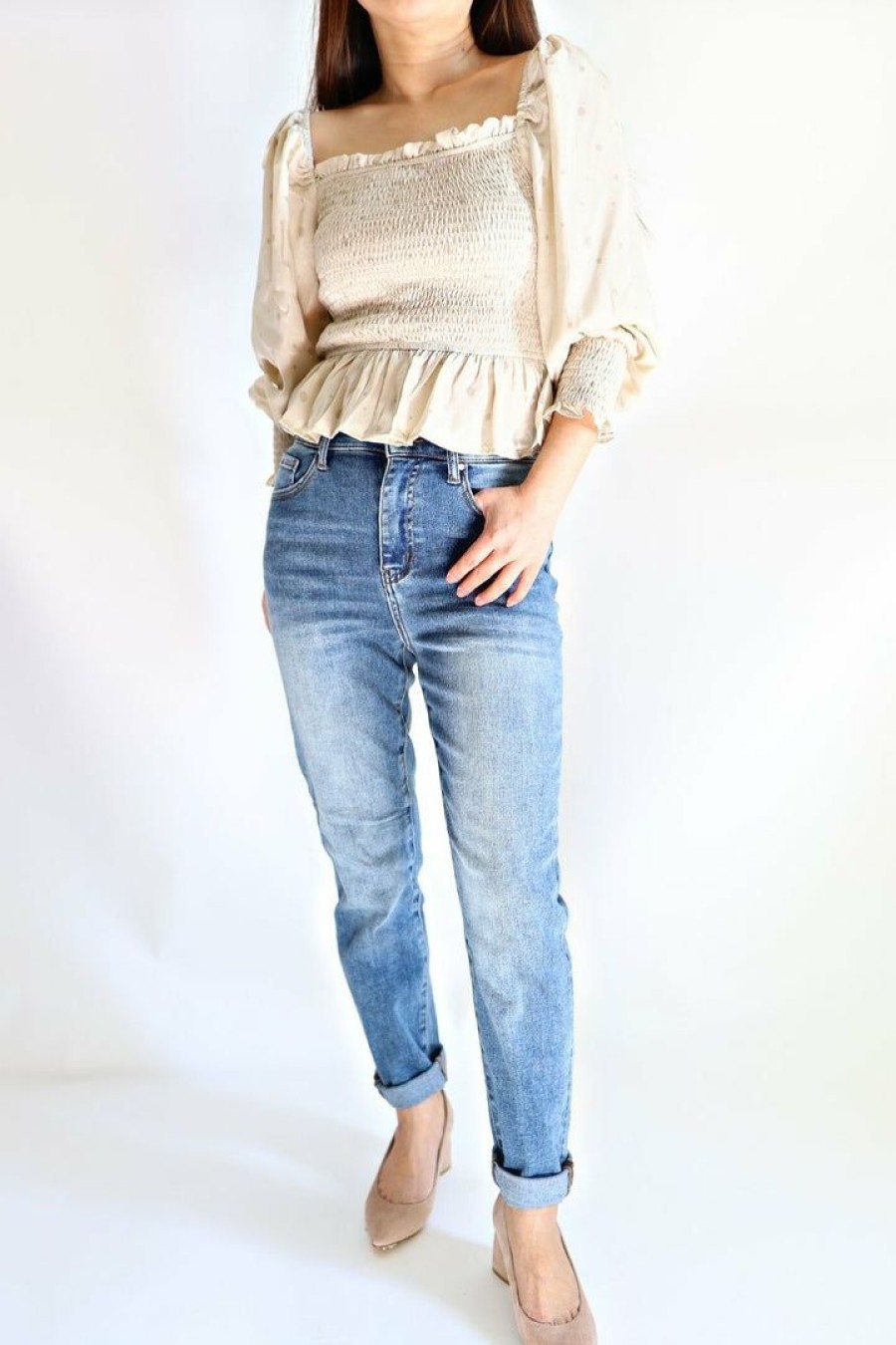 Jeans & Pants * | Risen Jeans Petite High Rise Girlfriend Jeans Jeans & Pants