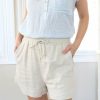 Skirts& Shorts * | Very J Petite Linen Blend Shorts (Oatmeal)