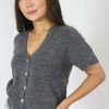 Tops & Sweaters * | Sunglight Petite Short Sleeve Sweater Cardigan (Grey) Tops & Sweaters