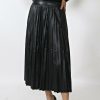 Skirts& Shorts * | See And Be Seen Faux Leather Pleated Midi Skirt