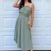 Dresses * | Final Touch Petite Halter Neck Green Midi Dress New Arrivals