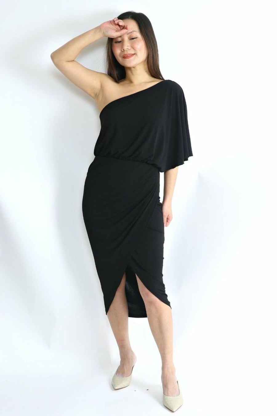 Dresses * | Beesonriver Petite One Shoulder Dress Made In Usa