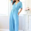 Jumpsuits & Rompers * | Fashion District New Arrivals Petite Wide Leg Jumpsuit (Denim)