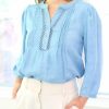 Tops & Sweaters * | Mine And E&M Tops & Sweaters Petite Chambray Top