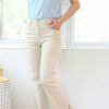 Jeans & Pants * | Risen Jeans Petite Mid Rise Straight Leg Jeans (Khaki)