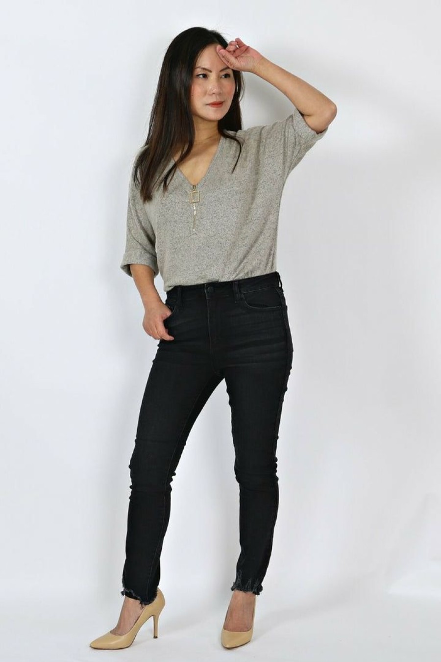 Jeans & Pants * | Just Usa Jeans & Pants Petite Mid Rise Black Skinny Jeans (26 Inseam)