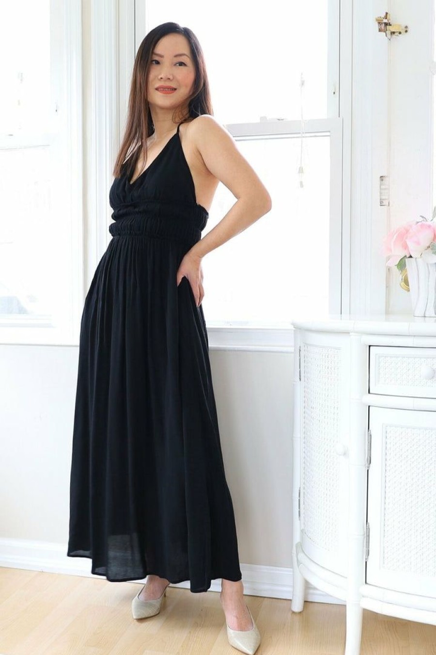 Dresses * | Final Touch Petite Black Maxi Halter Neck Dress