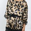 Tops & Sweaters * | Solution Leopard Satin Top