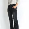 Jeans & Pants * | C'Est Toi Petite High Waisted Front Button Distressed Bootcut Jeans (27 Inseam)