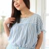 Tops & Sweaters * | Hem & Thread Petite Blue Stripe Short Sleeve Top Tops & Sweaters