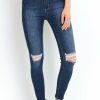 Jeans & Pants * | Just Black Doris High Waisted Distressed Jeans 27 Inseam