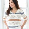 Tops & Sweaters * | Hem & Thread Tops & Sweaters Petite Crochet Short Sleeve Sweater Top