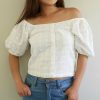 Tops & Sweaters * | Daniel Jeans Petite Puff Sleeve Eyelet Top