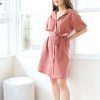 Dresses * | Final Touch Petite Button Down Shirt Dress (Rosewood) Dresses