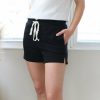 Skirts& Shorts * | Reflex Petite Cotton Blend Black Sweat Shorts Skirts& Shorts