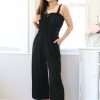 Jumpsuits & Rompers * | Gilli New Arrivals Petite Sleeveless Drawstring Cropped Jumpsuit