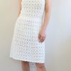 Dresses * | Mak Petite Pointelle Patterned Midi Sweater Dress (Ivory)