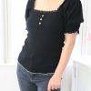 Tops & Sweaters * | Hem & Thread Petite Lace Trimmed Blouse