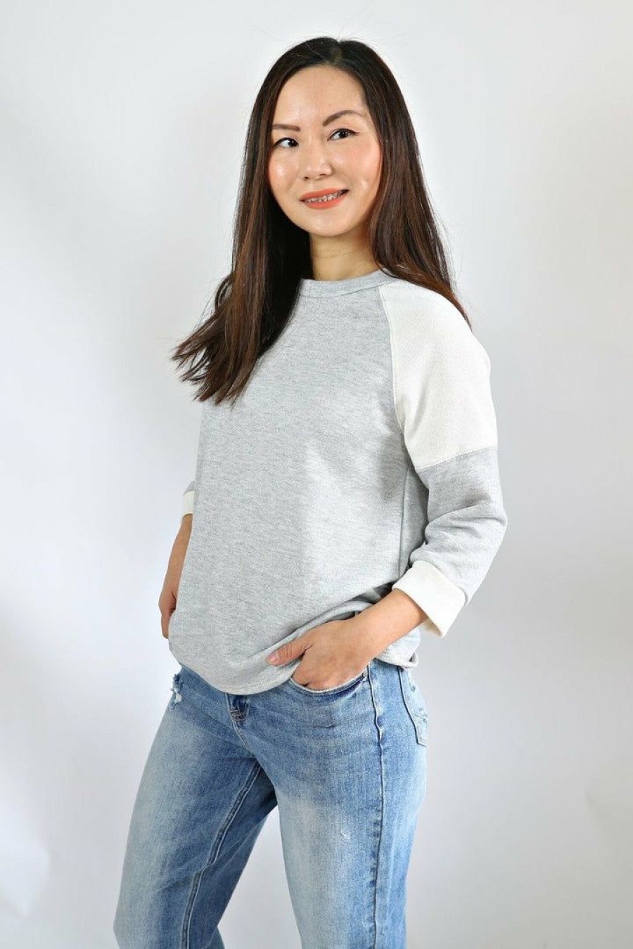 Tops & Sweaters * | Gilli Petite French Terry Top Tops & Sweaters